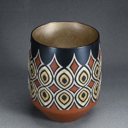 Contemporary Metal-craft Vase ー鹿島 和生 "象嵌金彩銅赤銅合せ花器"