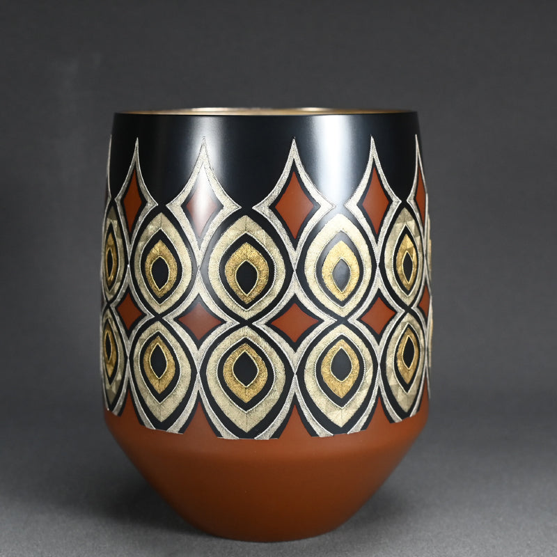 Contemporary Metal-craft Vase ー鹿島 和生 "象嵌金彩銅赤銅合せ花器"