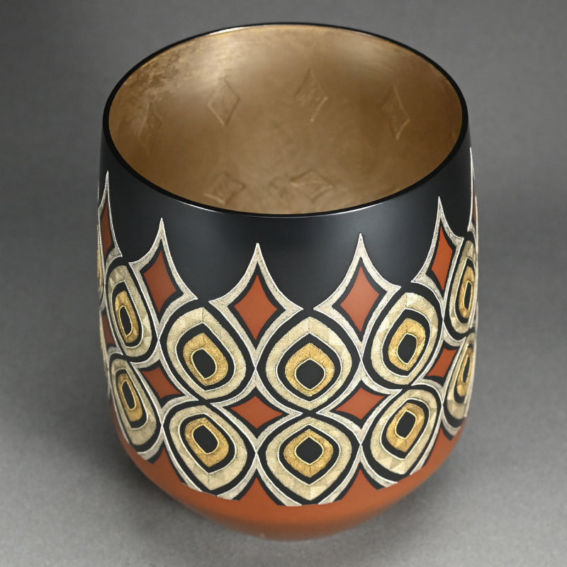Contemporary Metal-craft Vase ー鹿島 和生 "象嵌金彩銅赤銅合せ花器"