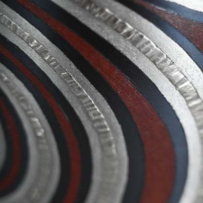 Contemporary Swirling Pattern Metal Vase ー鹿島 和生 “布目象嵌銷盛流渦文花器”