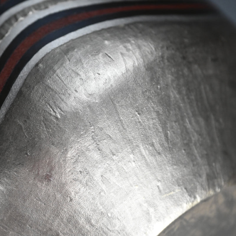 Contemporary Swirling Pattern Metal Vase ー鹿島 和生 “布目象嵌銷盛流渦文花器”