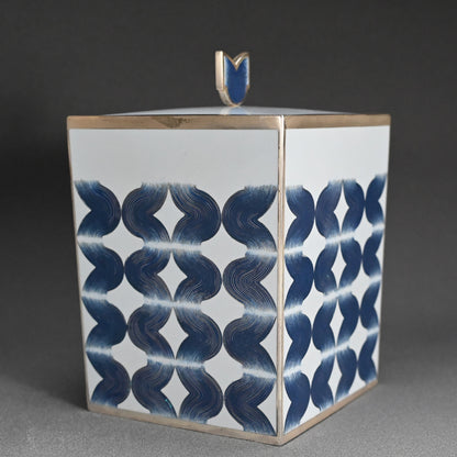 Exhibited Contemporary Cloisonne Mizusashi ー柴田 明 "有線七宝抽象文水指"