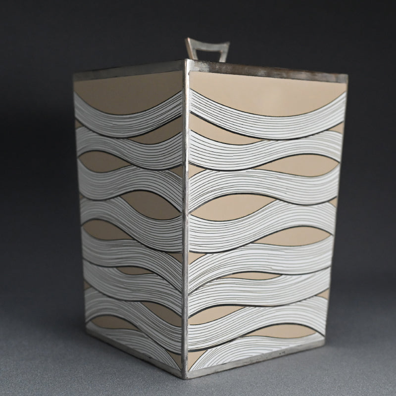 Exhibited Contemporary Cloisonne Mizusashi ー柴田 明 "有線七宝水指"