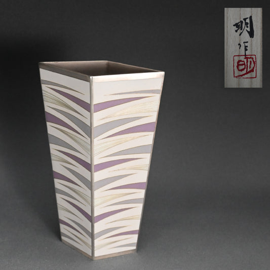 Contemporary Cloisonne Vase ー柴田 明 "有線七宝抽象文花器"