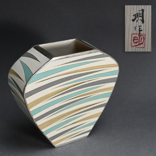Contemporary Cloisonne Vase, 2017 ー柴田 明 "有線七宝抽象文花器"