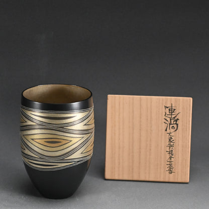 Mixed metal Contemporary Vase ー鹿島 和生 "連渦文象嵌接合せ花器"