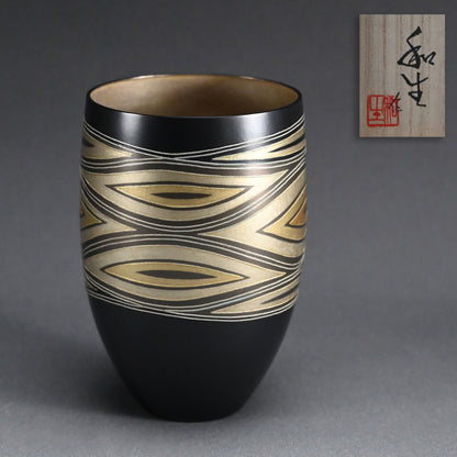Mixed metal Contemporary Vase ー鹿島 和生 "連渦文象嵌接合せ花器"
