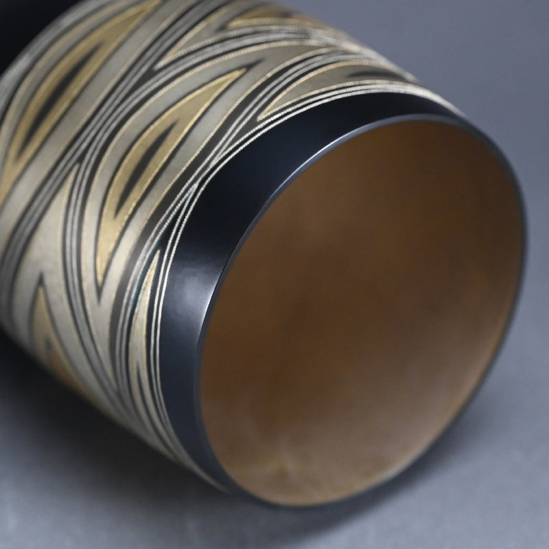 Mixed metal Contemporary Vase ー鹿島 和生 "連渦文象嵌接合せ花器"