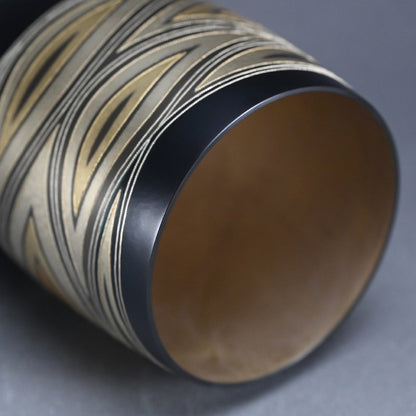 Mixed metal Contemporary Vase ー鹿島 和生 "連渦文象嵌接合せ花器"