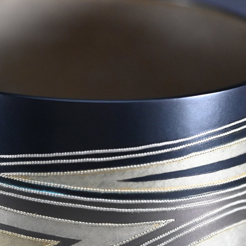 Mixed metal Contemporary Vase ー鹿島 和生 "連渦文象嵌接合せ花器"