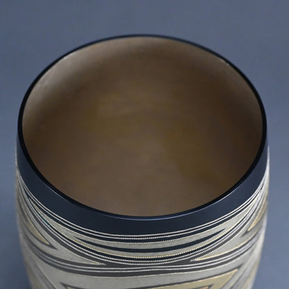 Mixed metal Contemporary Vase ー鹿島 和生 "連渦文象嵌接合せ花器"