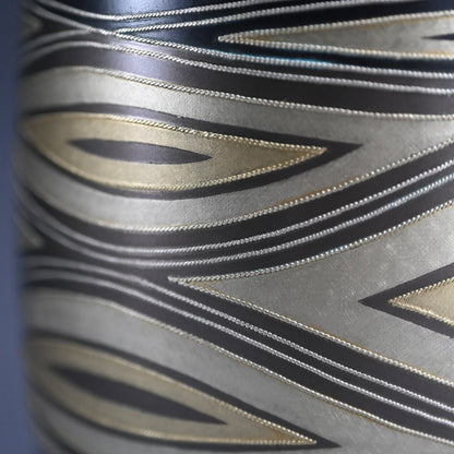 Mixed metal Contemporary Vase ー鹿島 和生 "連渦文象嵌接合せ花器"