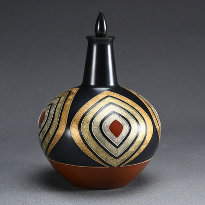 Silver Inlay Tsubo ー鹿島 和生 "布目象嵌金彩飾壺"
