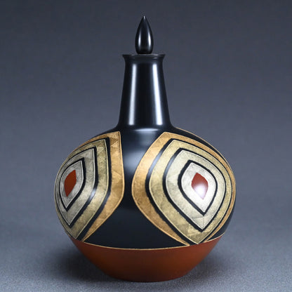 Silver Inlay Tsubo ー鹿島 和生 "布目象嵌金彩飾壺"