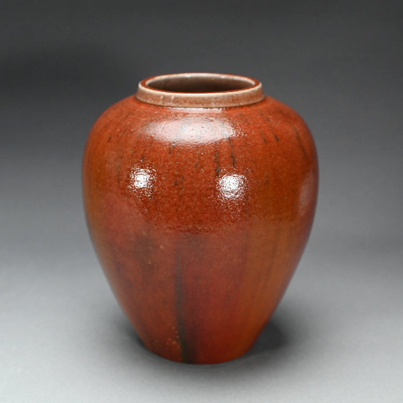 Exquisite Red Glazed Vase ー大森 光彦 "窯変花瓶"