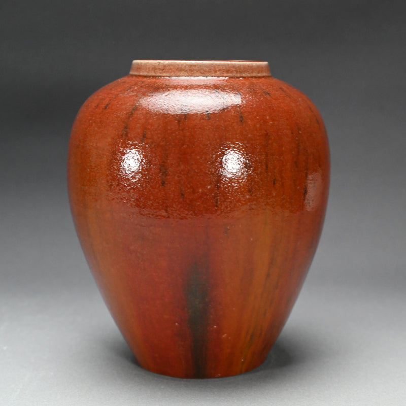 Exquisite Red Glazed Vase ー大森 光彦 "窯変花瓶"