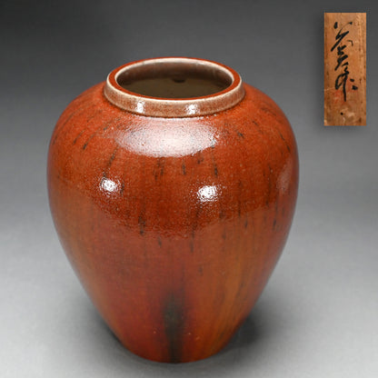Exquisite Red Glazed Vase ー大森 光彦 "窯変花瓶"