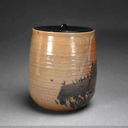 Yatsuhashi (8 bridges) Mizusashi from the Suiogi Kiln of Kobori Sokei