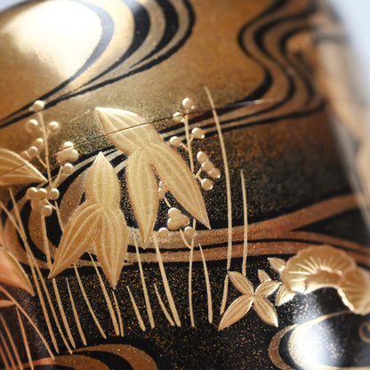 Breathtaking Lacquer Natsume, Water Plants ー和田 瑾斎