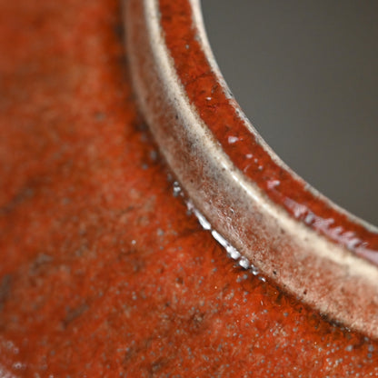 Exquisite Red Glazed Vase ー大森 光彦 "窯変花瓶"