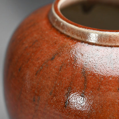 Exquisite Red Glazed Vase ー大森 光彦 "窯変花瓶"