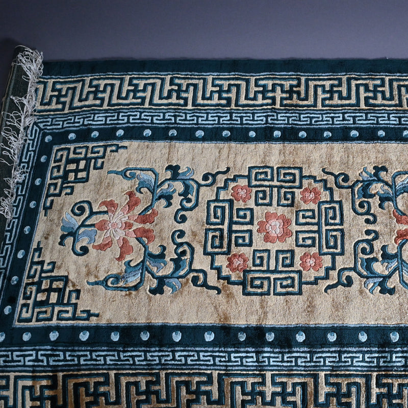 Exquisite Hand Made Antique Japanese Nabeshima Carpet