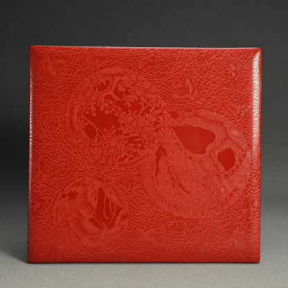 Exquisite Meiji p. Engraved Cinnabar Lacquer Box Set ー輪島塗 堆朱五ツ組重箱 白幡