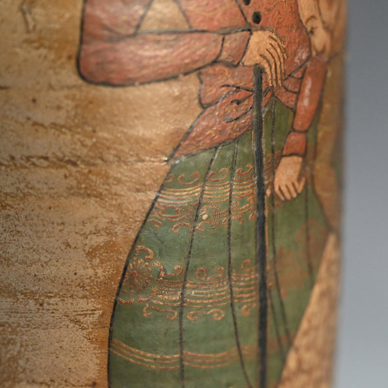 Edo period Japanese Orandajin Tokkuri, Ceramic Bottle