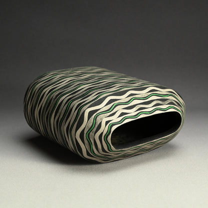 Contemporary Vase by Morino (Hiroaki) Taimei ー森野 泰明 "白銀泥彩扁壺"