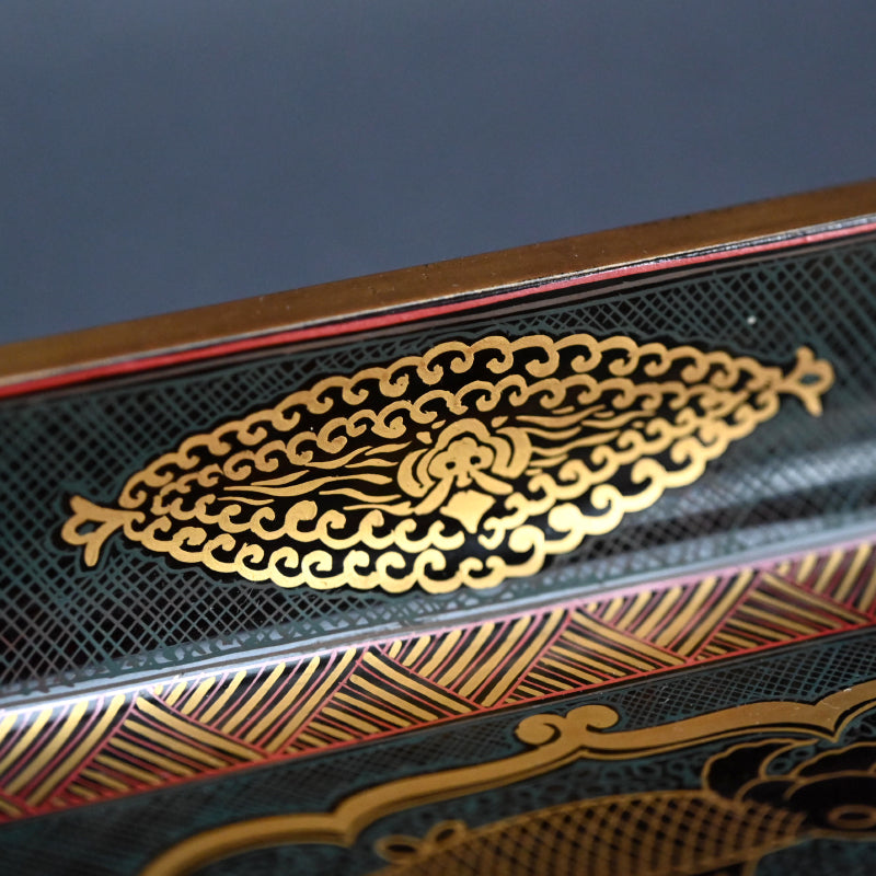 Museum Quality Lacquered ceramic Toyoraku Tray ー豊助 “内七寶歪画硯盆”