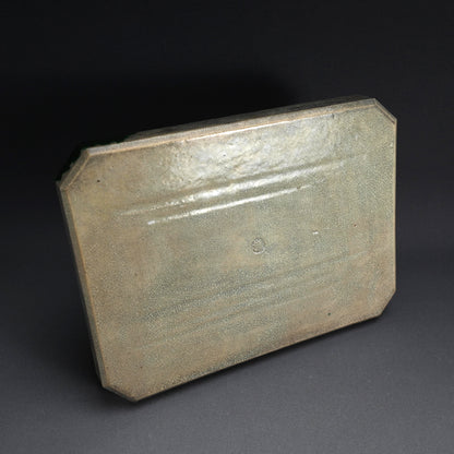 Museum Quality Lacquered ceramic Toyoraku Tray ー豊助 “内七寶歪画硯盆”