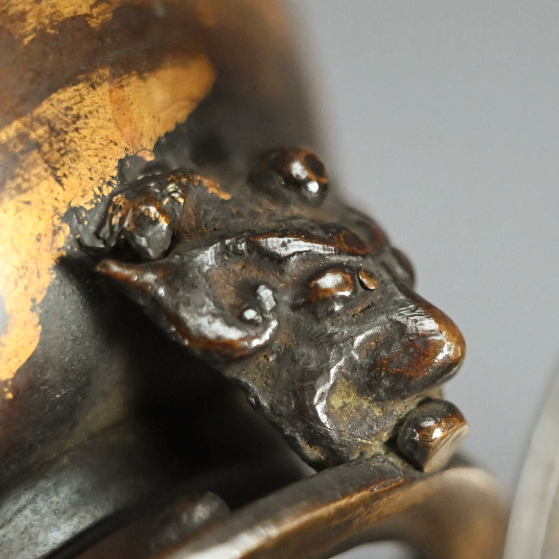 Gilded Sahari-do Buddhist Koro Incense Burner ー金砂張香炉