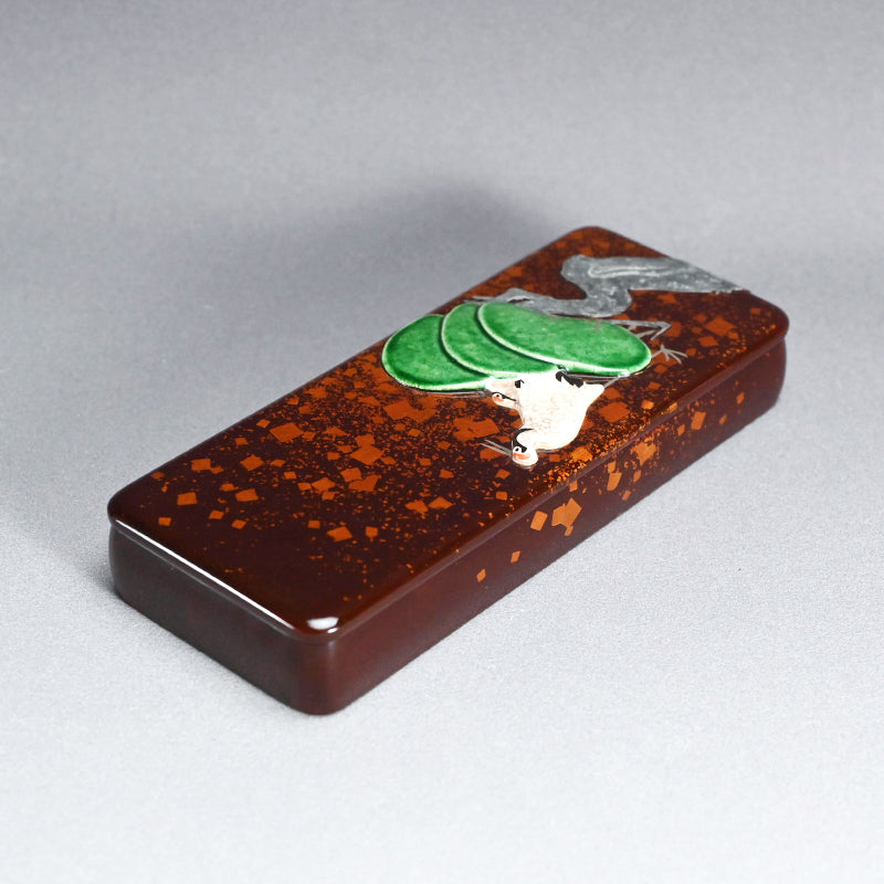 Lacquer Writing Box by Ito Tozan, Kamisaka Sekka and Hyoetsu ー三代 伊東 陶山, 神坂 雪佳, 二代 三木 表悦 “老松双鶴図”