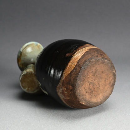 Antique Japanese Fused Vase with Tokkuri Kiln Flaw