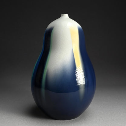 Gourd Shaped Vase ー徳田 順子 (四代 八十吉) “柳雨”