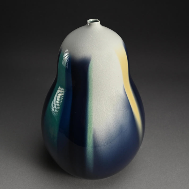 Gourd Shaped Vase ー徳田 順子 (四代 八十吉) “柳雨”