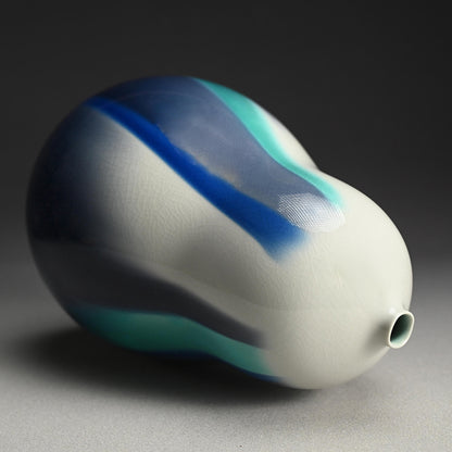 Gourd Shaped Vase ー徳田 順子 (四代 八十吉) “柳雨”