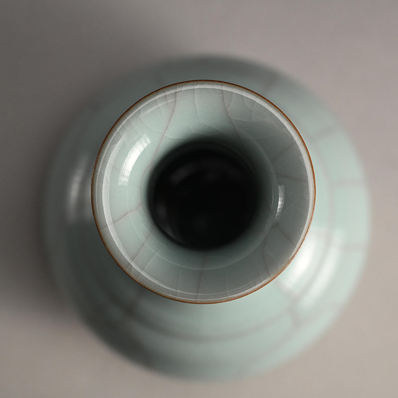Fine Crackled Celadon Vase ー浦口 雅行 “青瓷双耳花生”