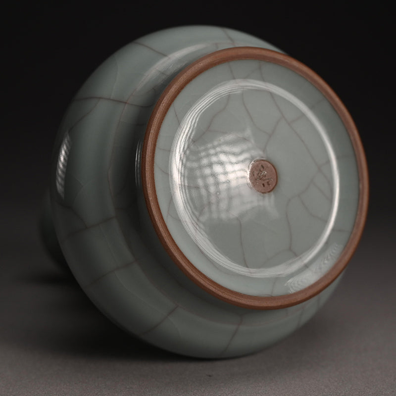 Fine Crackled Celadon Vase ー浦口 雅行 “青瓷双耳花生”