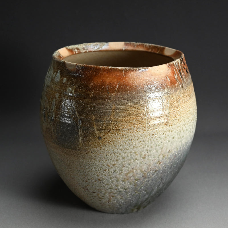 Deep Ash-Blasted Vase ー今井 理佳 “自然釉 鉢”