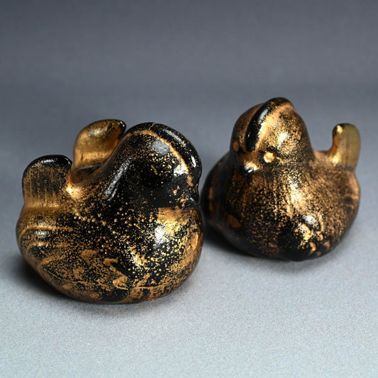 Black & Gold Byobu Osae Screen Holders, Edo p. Kikko-yaki
