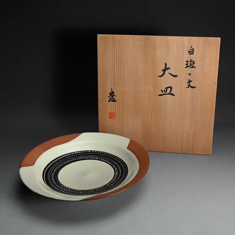 Dramatic Chattered Platter ー近藤 豊 “白班之文 大皿”