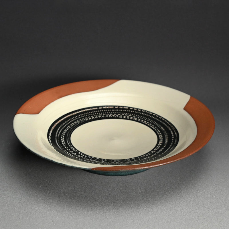 Dramatic Chattered Platter ー近藤 豊 “白班之文 大皿”
