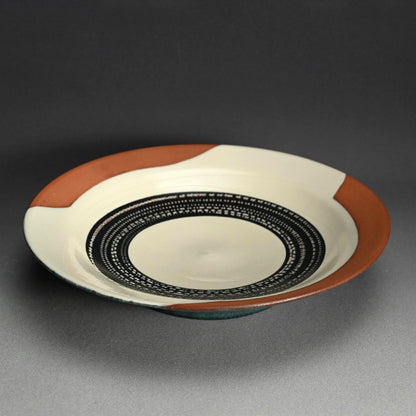 Dramatic Chattered Platter ー近藤 豊 “白班之文 大皿”