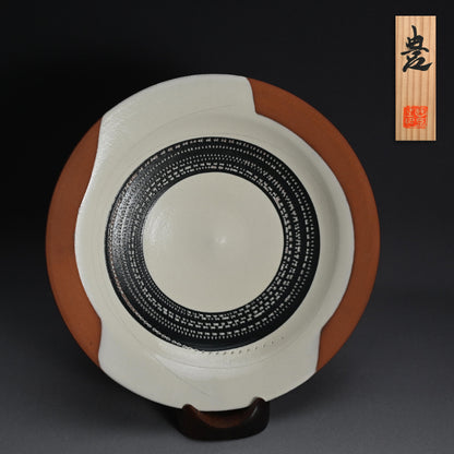 Dramatic Chattered Platter ー近藤 豊 “白班之文 大皿”