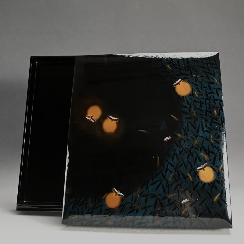 Lacquer Poem Card Box, Fireflies ー吉田 宗閑 “漆蛍蒔絵 色紙筥 壱”