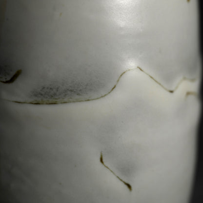 Ceramic Mizusashi Tea Ceremony Jar ー木村 盛伸 “黒地掛分白裂釉 水指”