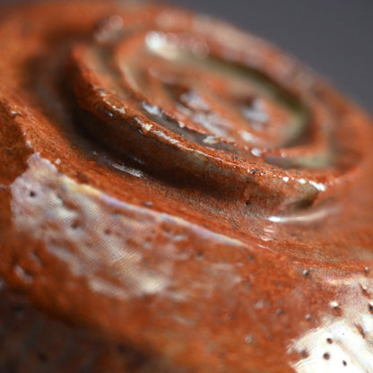 Antique Japanese Red Raku Chawan Tea Bowl
