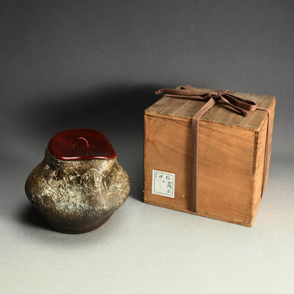 Antique Japanese Warped Bizen Tea Room Mizusashi