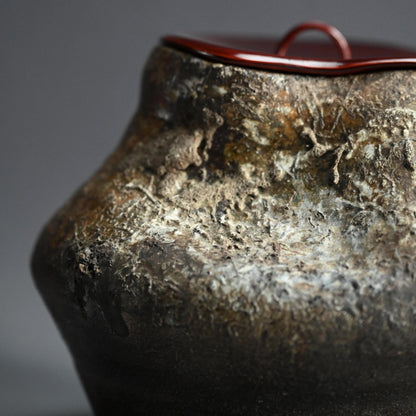 Antique Japanese Warped Bizen Tea Room Mizusashi